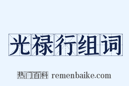 光禄行组词是什么意思的图片